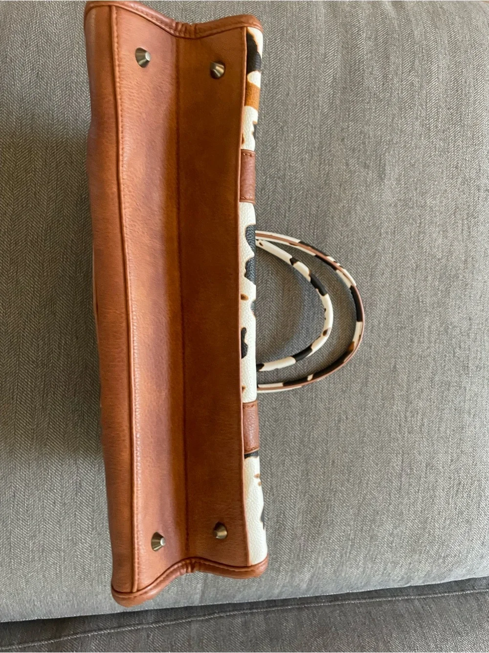 Wrangler Brown and White Cowhide-Accent Tote